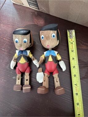 Wooden Pinocchio Puppet Toy - Red, Blue, Yellow